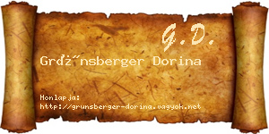 Grünsberger Dorina névjegykártya